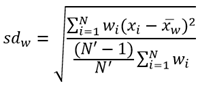 Weighted standard deviation equation